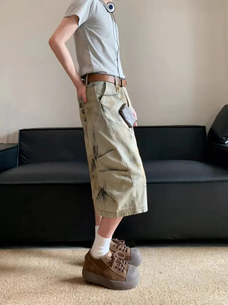 Korean Street Fashion Women's | Summer Casual Wide Leg Design Straight Cut Seven-Foot Pants