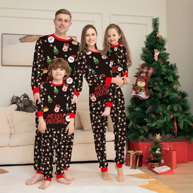 Christmas pajamas family | Outfits Adult And Kids Xmas Sleepwear Sets Print Tops+Pants