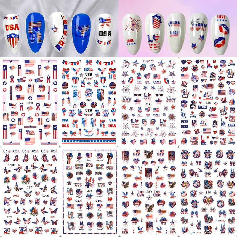 Festive Nail Sliders for Independence Day Manicure