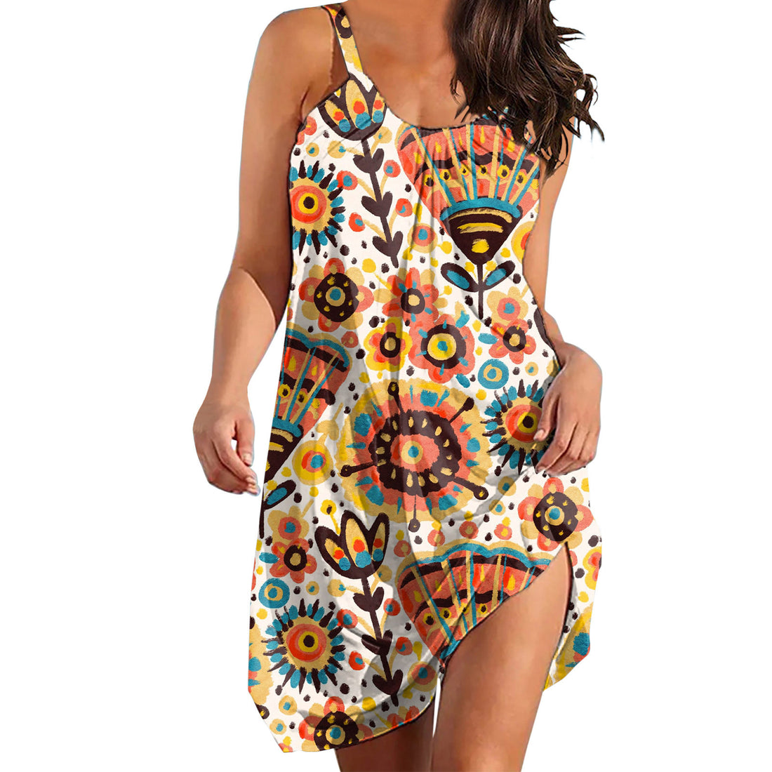 Sleeveless O-Neck Boho Cover-Up Dress for Women in Summer