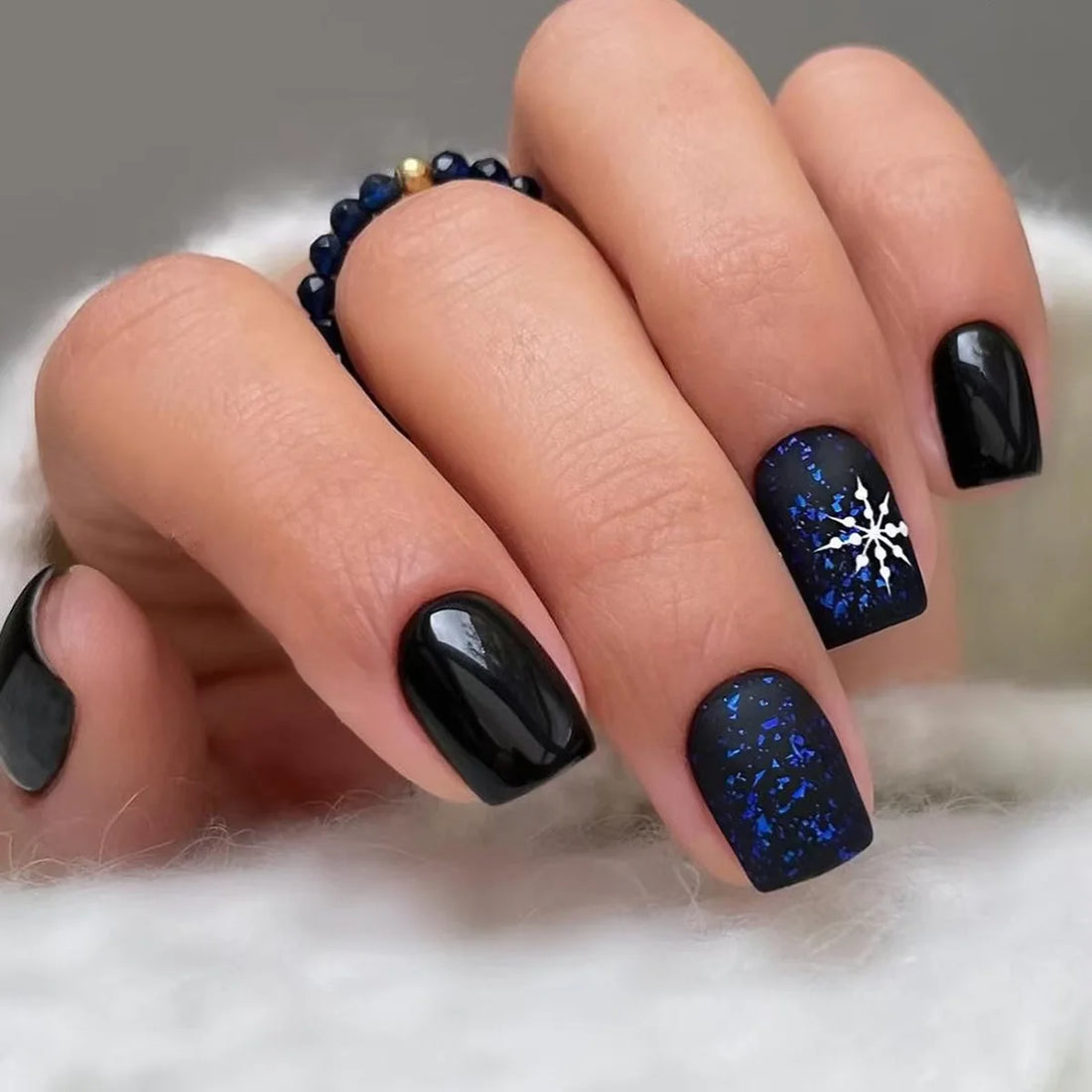 24 Nails For School Easy | Silver Irregular French Design Fake Nails | Detachable Finished Press on