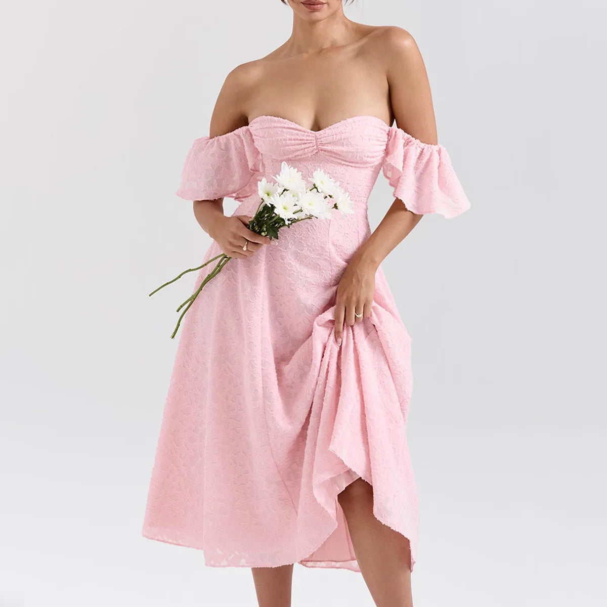 Fall Sleeveless Dress | Avrilyaan Short Puff Sleeves Off Shoulder Backless Sexy Dress | Long Fall Dress