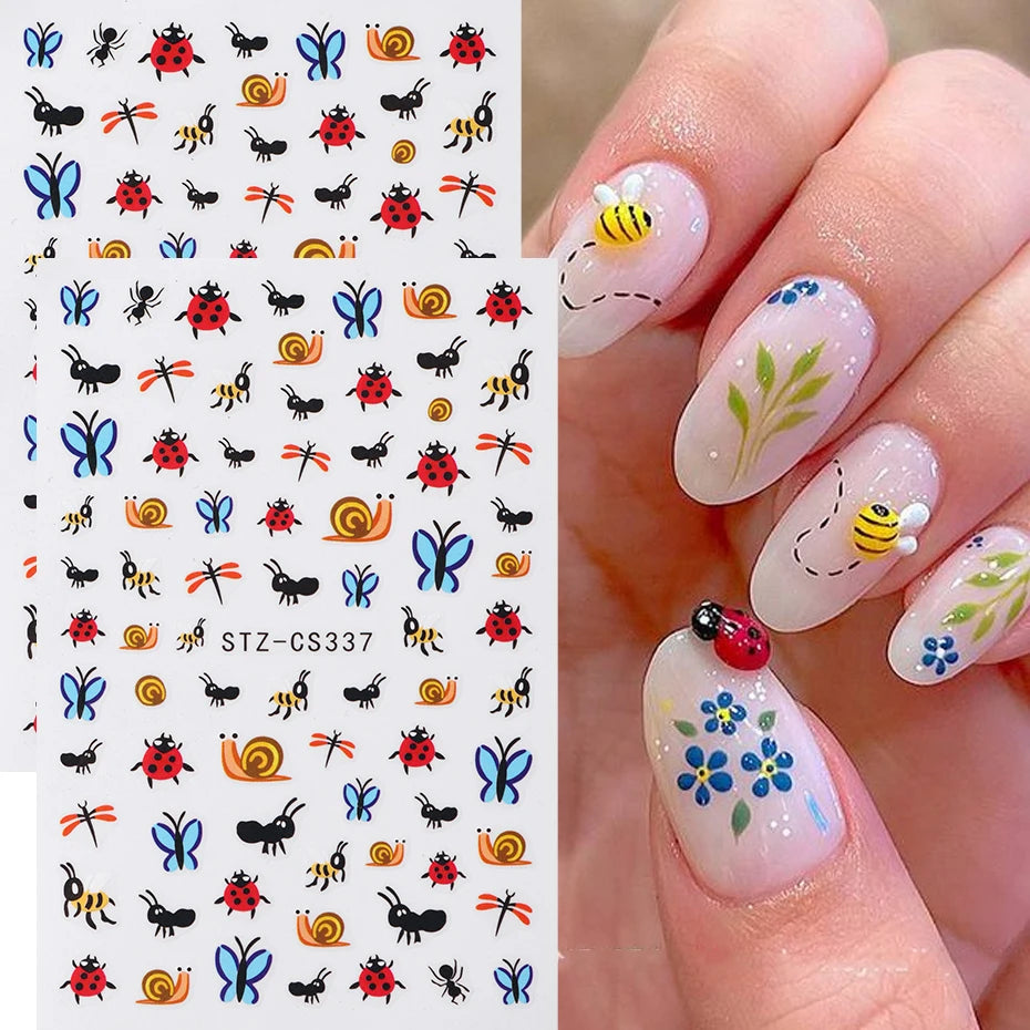 Ladybug Butterfly Ant Snail Nail Sticker