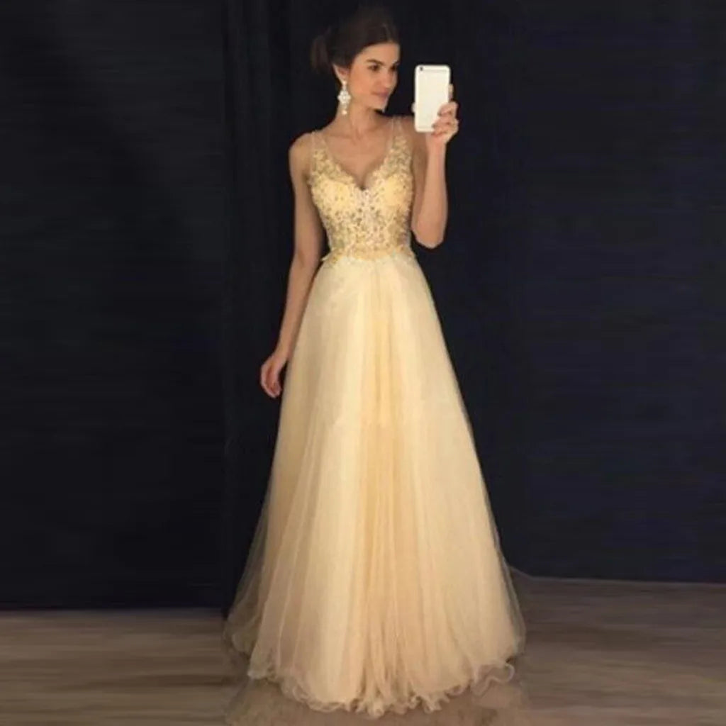 Party Dresses Sleeveless Women Wedding Sexy Dress Party Formal Fashion Long Dress V-Neck Women'S Vestidos En Oferta LiquidacióN