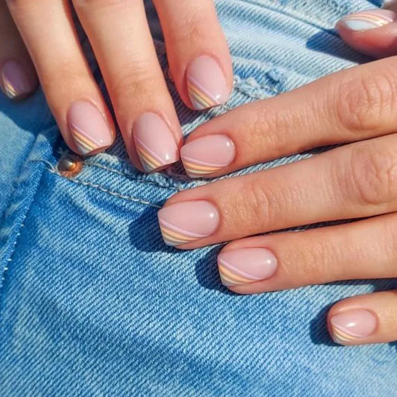 24 Square False Nails | Winter Nails 2025 | Full Cover Detachable Nail Tips Press on Nails