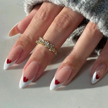24 Valentines Day Almond Nails | Fake Nails Tablets Press On Nail