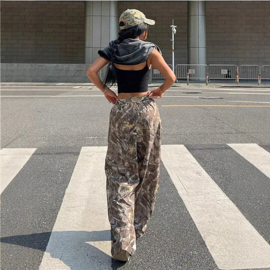 Women's High Waist Cargo Pants | Casual Loose Slimming Floor-Length Trousers For Women