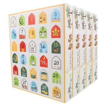 5pcs Eid Gift Box Small Favor Boxes Countdown Calendar Mini Paper Candy Packaging Ramzan Mubarak Holiday Treat