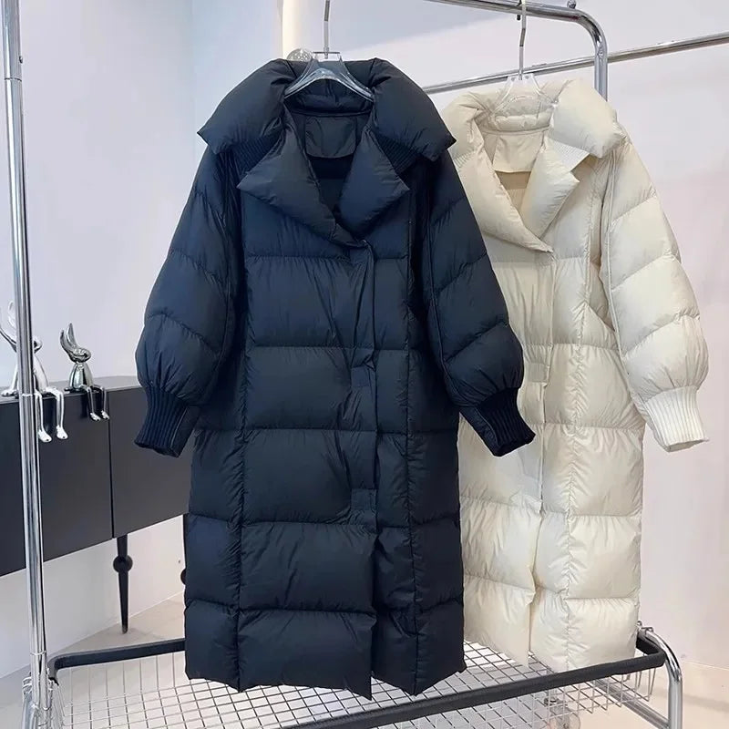 Duck Down Ladies Jackets |  90% White Thicken Puffer Coat Female Loose Parkas