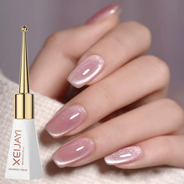 Pink Cat Eye Gel Nail Polish | Ceramic Magnetic Gel UV Semi-permanent Enamels Varnish Nail Supplies
