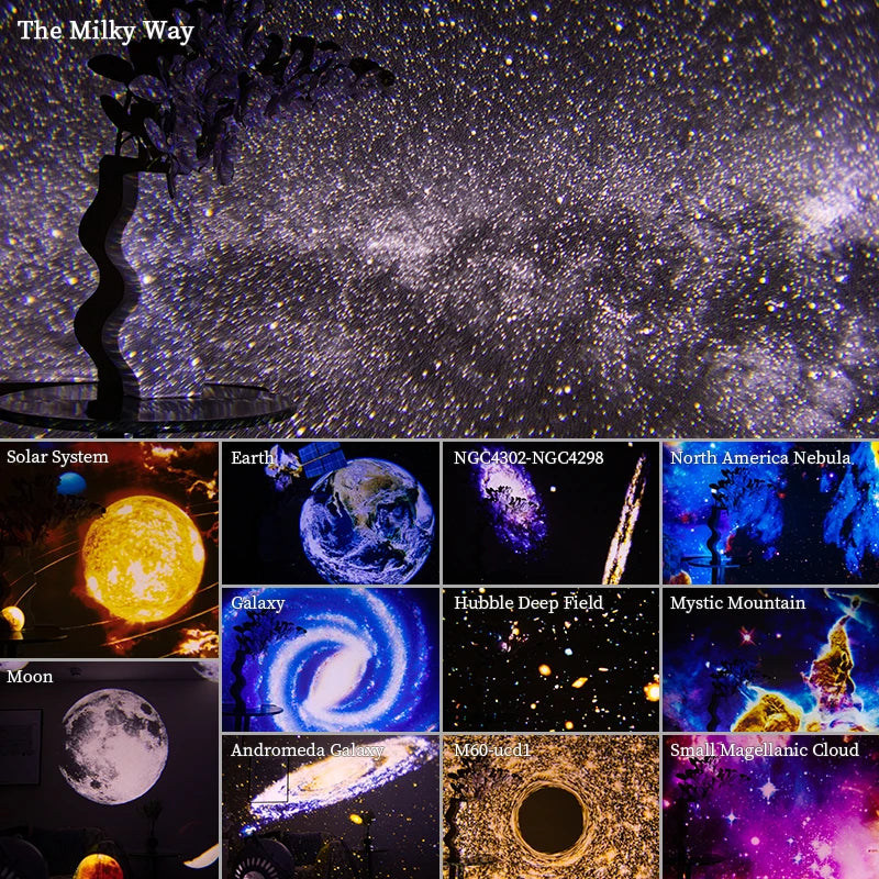 Night Light Galaxy Projector Starry Sky Projector 360° Rotate Planetarium Lamp | Chinese valentine's day gifts