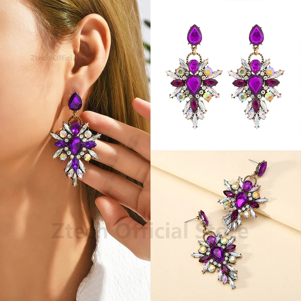 Sexy Luxury Shiny Rhinestone Decor | Antique Earrings For Women