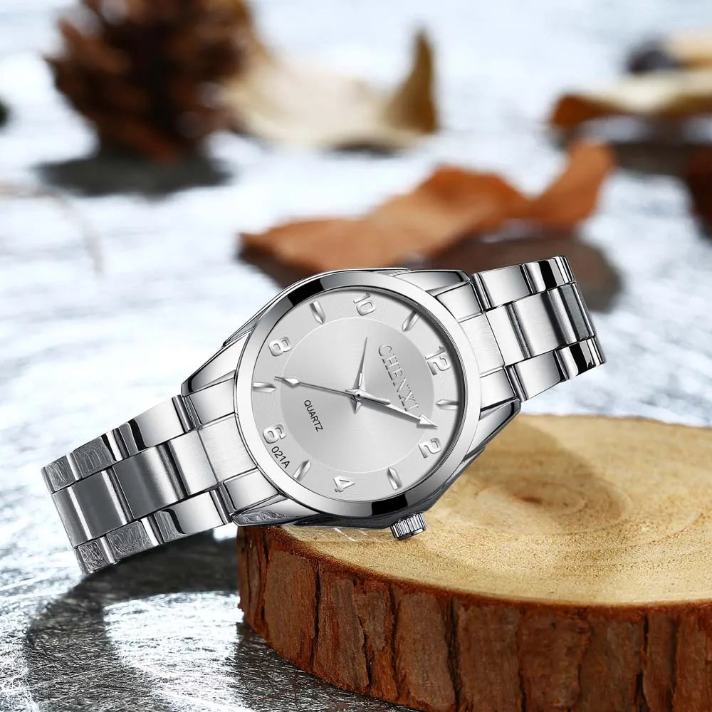 CHENXI Square Couple Watches Set | High Quality Stainless Steel Waterproof Quartz Watch  for Lover