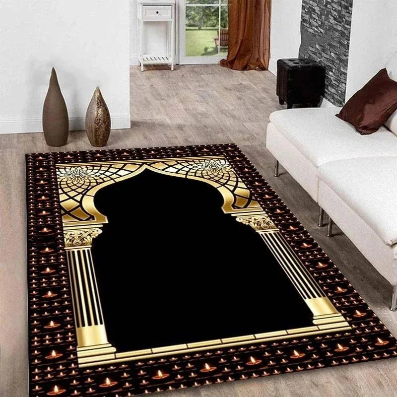 Ramadan Kareem Muslim Prayer Floor Mat for Home or Mosque Area