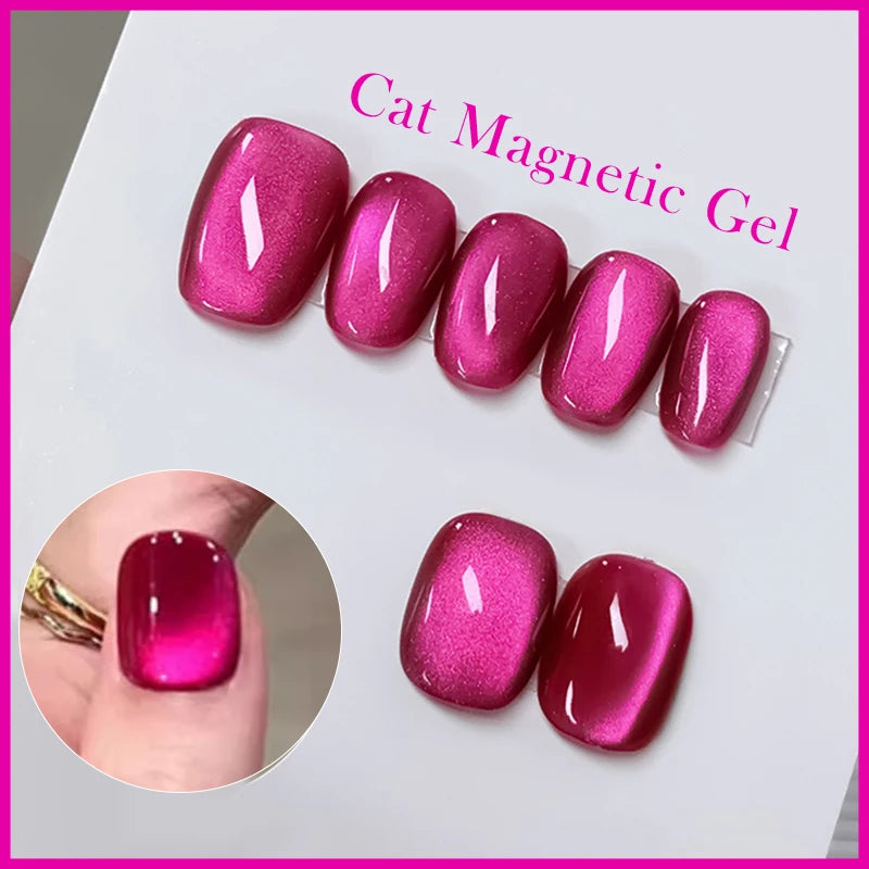 BORN PRETTY Pink Red Cat Magnetic Gel Nail Polish 10ml | Red cat eye nails pinterest