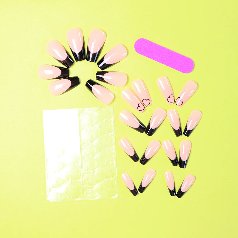 24 Black French Nail Designs | Press On Nails Press On Nails | Love Design Summer Nails