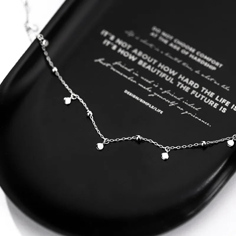 Silver Color Round Necklaces | Simple Niche Design For Lady | Girl Party Jewelry