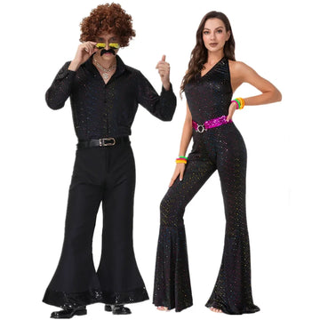 1970s Disco Clothing  | Couples Hippie Costumes | Suit Rock Hippies Cosplay Outfits