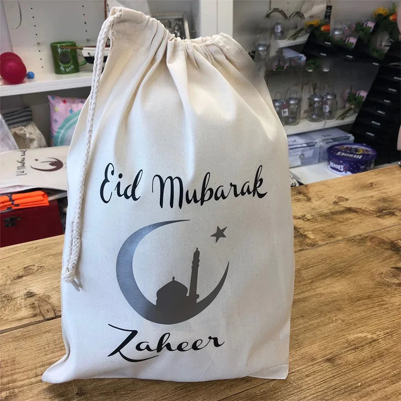 Personalised masjid Eid Mubarak sack al-Fitr Muslim Islamic Ramadan Kareem | Eid Mubarak Bags