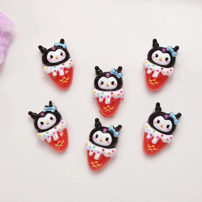 100 Ice Cream Cone Nail Art - Sweet 3D Resin Nail Art Decorations for Cute Summer Manicures