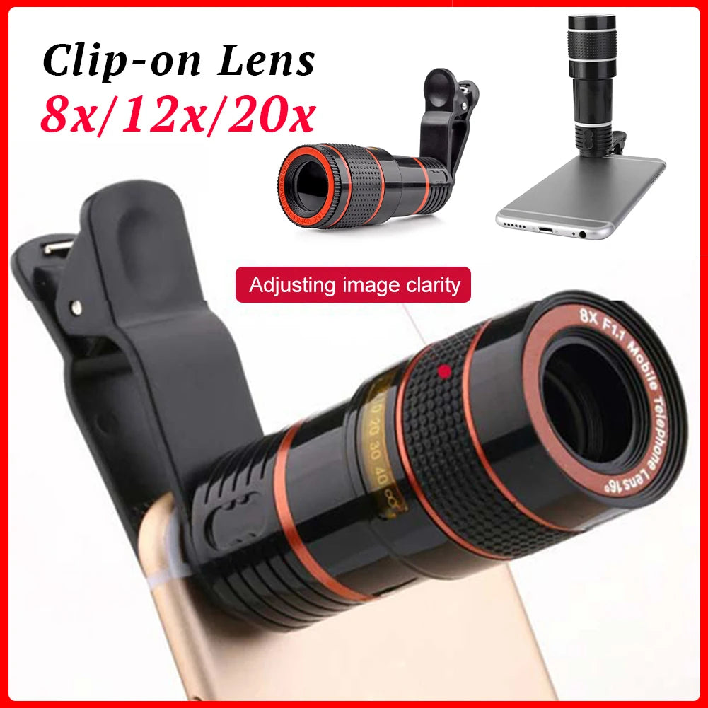 Mobile Phone Lens | Universal Clip 20X Zoom Cellphone Telescope Lens | Smartphone Camera Lens
