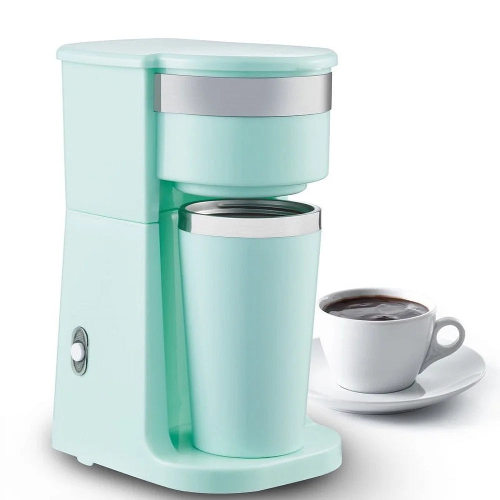 Personal Coffee Maker with Travel Mug - One Touch Operation Auto Shut Off Suitable