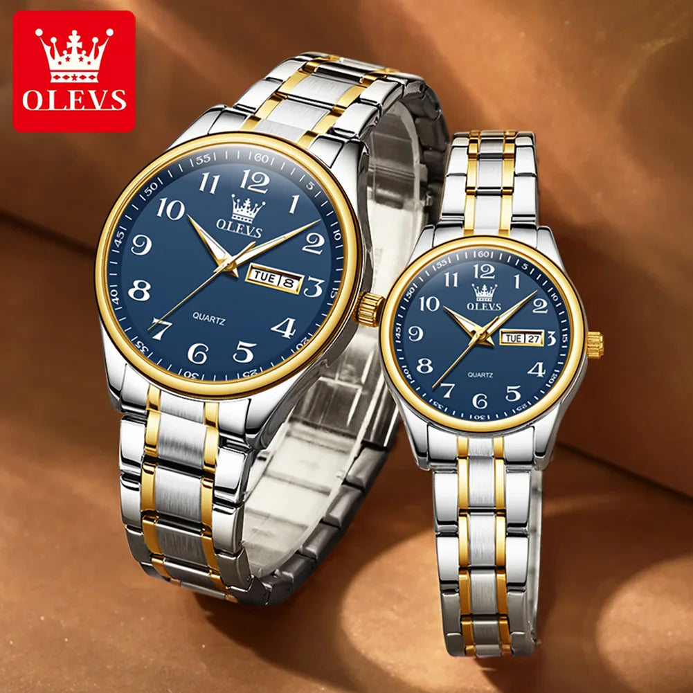 OLEVS 5567 Brand Couple Quartz Waterproof Wristwatch for Lover | Wristwatch Simple Fashion