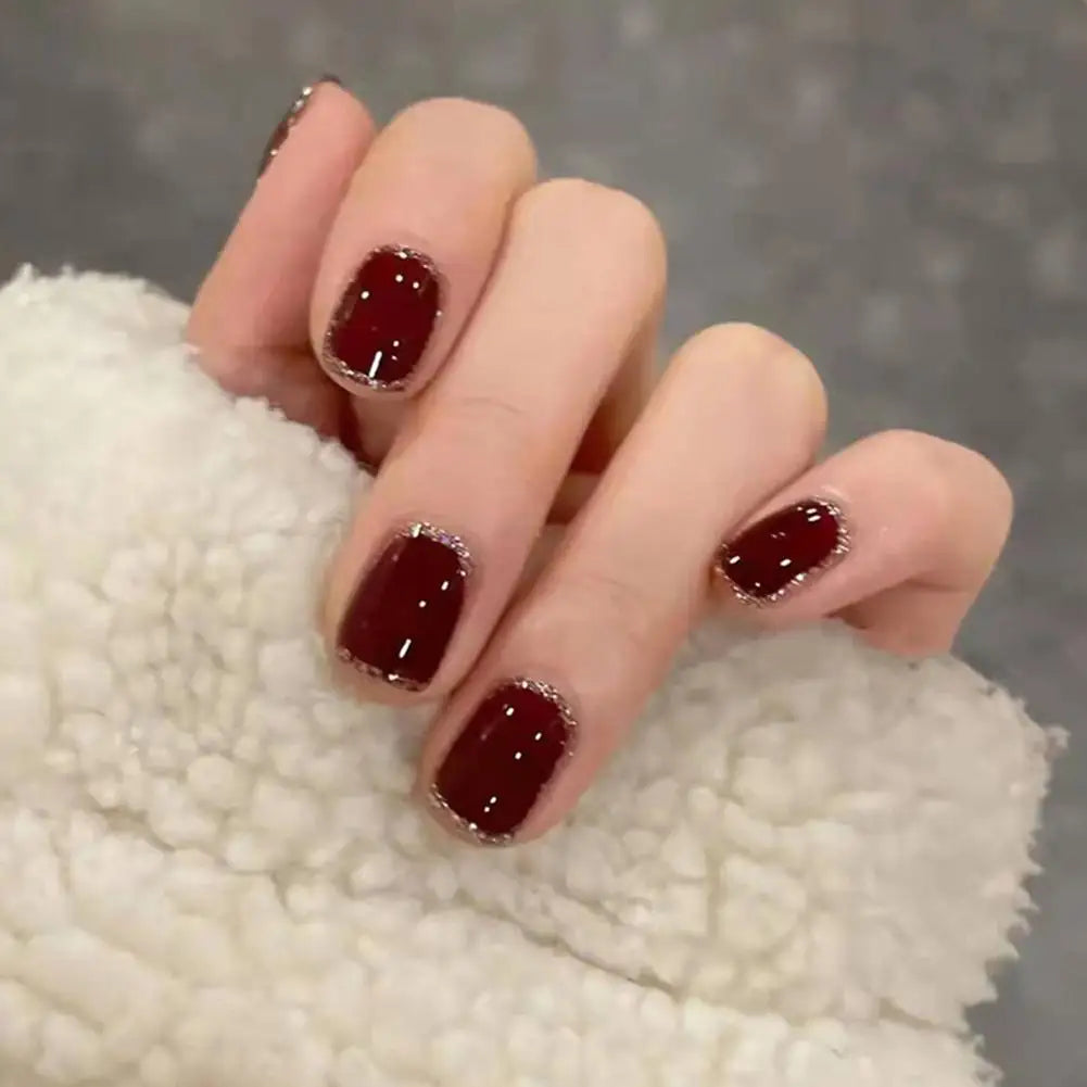 24 August Nails Ideas Simple Short with Gradient French Press on | Reusable Short Nails