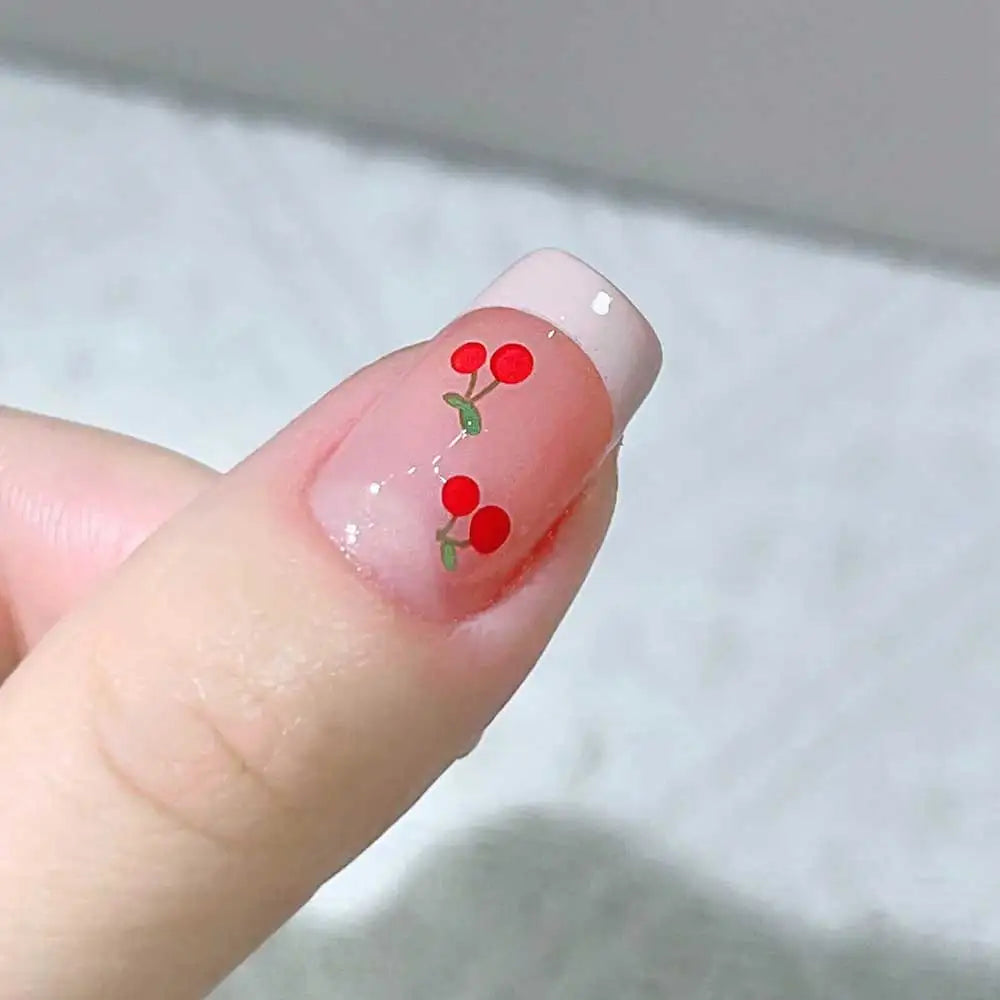 1sheet 3D Sweet Cherry Nails Inspo | 8*10cm Adhesive Red Cherry Nail Decor
