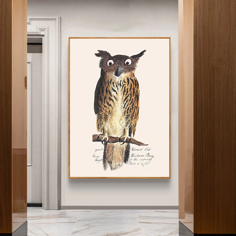 Authentic Vintage Posters and Prints Owl Canvas Paintings Wall Art Pictures for Living Room
