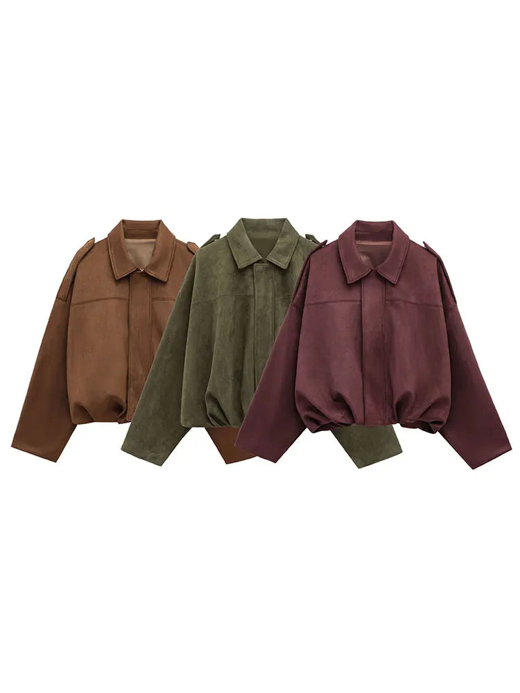 TRAFZA Ladies Jacket Styles For Winter | Long Sleeve Jackets Vintage Lady Motorcycle Outwears