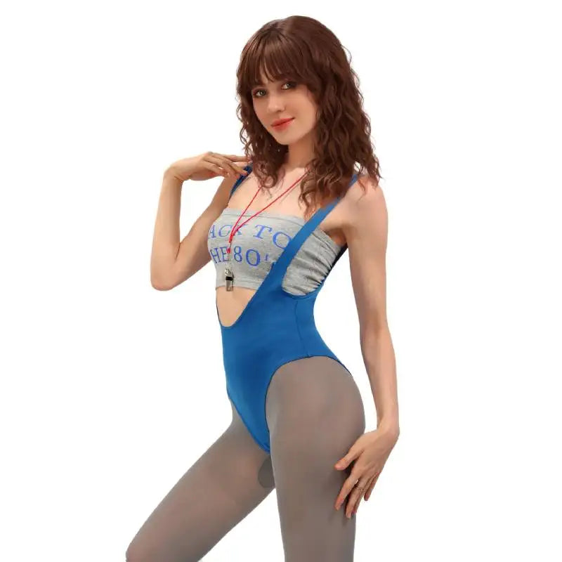80s Dress Up Womens | Retro 80s Workout Outfit with Tight Pants Striped Socks