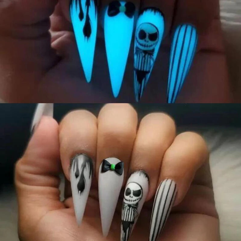 24 Pumpkin Press On Nails | Halloween False Nails Personalized Spider Pumpkin Fake Nail