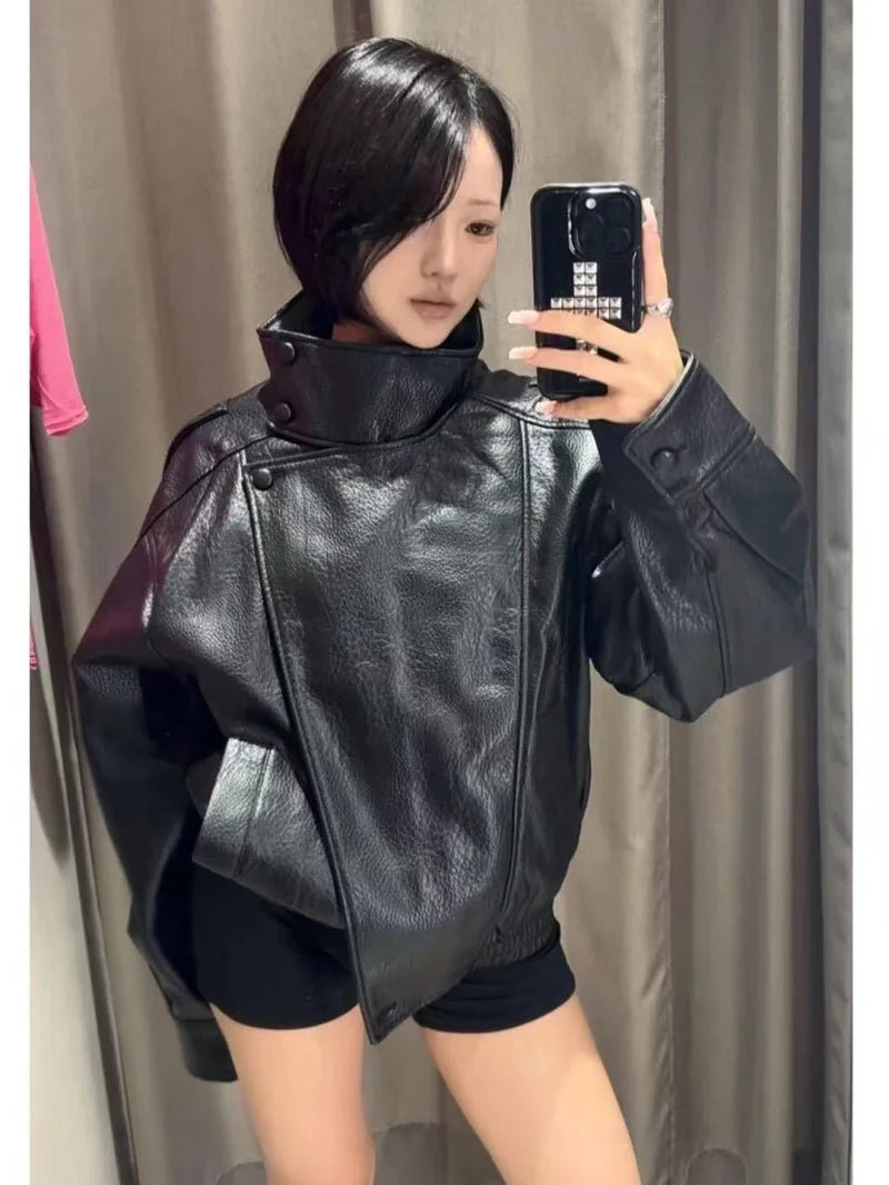 Loose Lather Jacket | street style cool handsome leather jacket