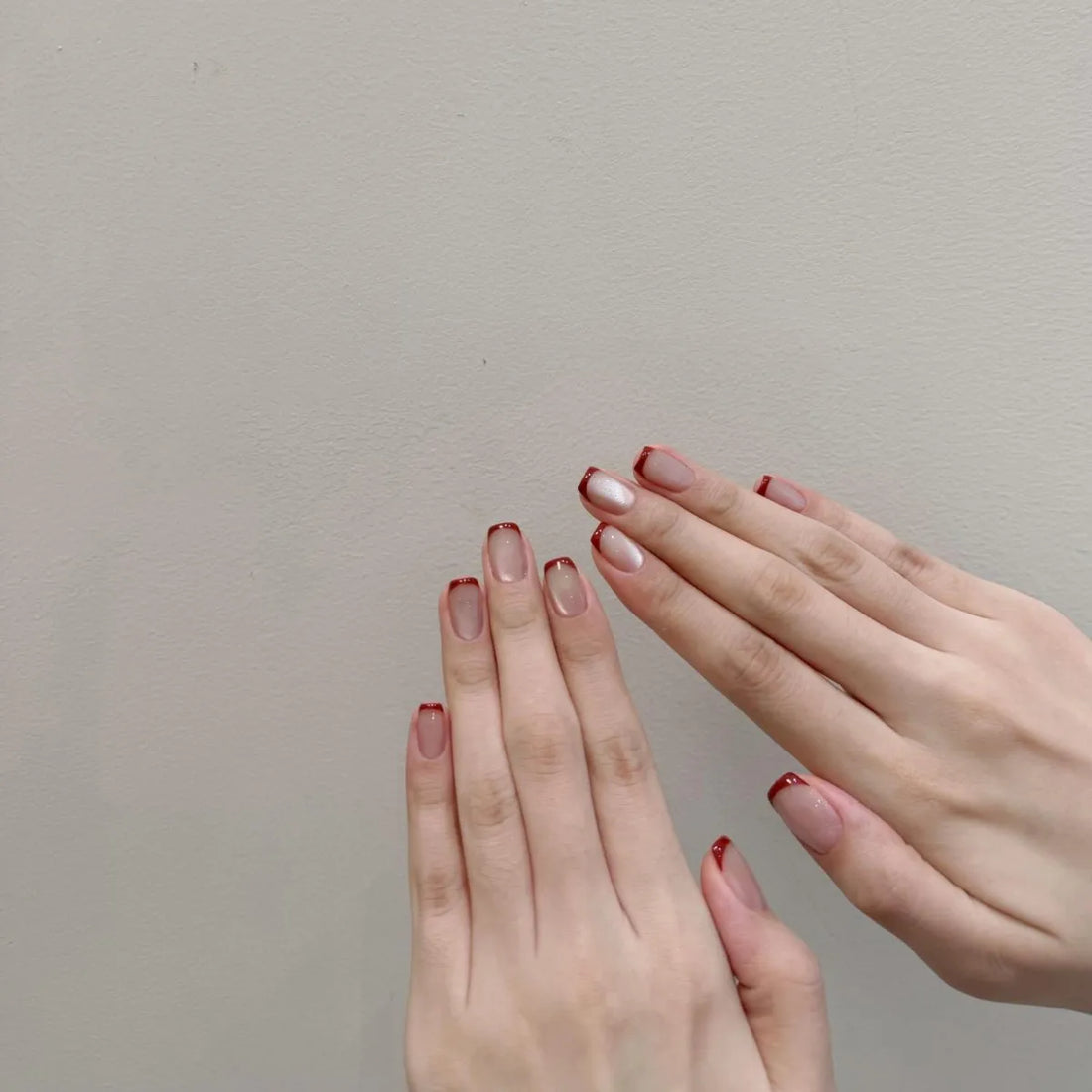 10 Winter Cat Eye Nails | Short False Nail | Acrylic Press On Nails | Artificial Wearable