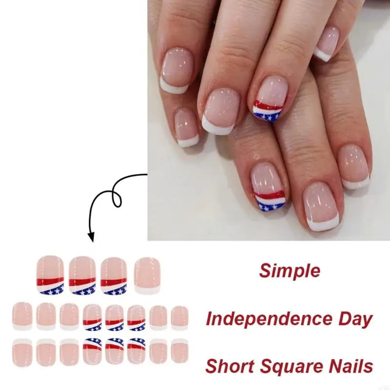 27RC 4th of July Glam: Square Nails & Independence Day Glues