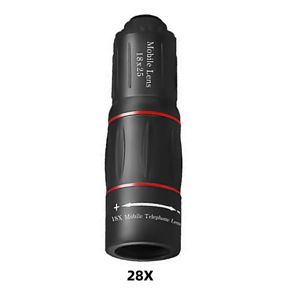 18/28/36X Phone Camera Lens | Clip-On Zoom Monocular Telescope Universal HD Telescope Lens