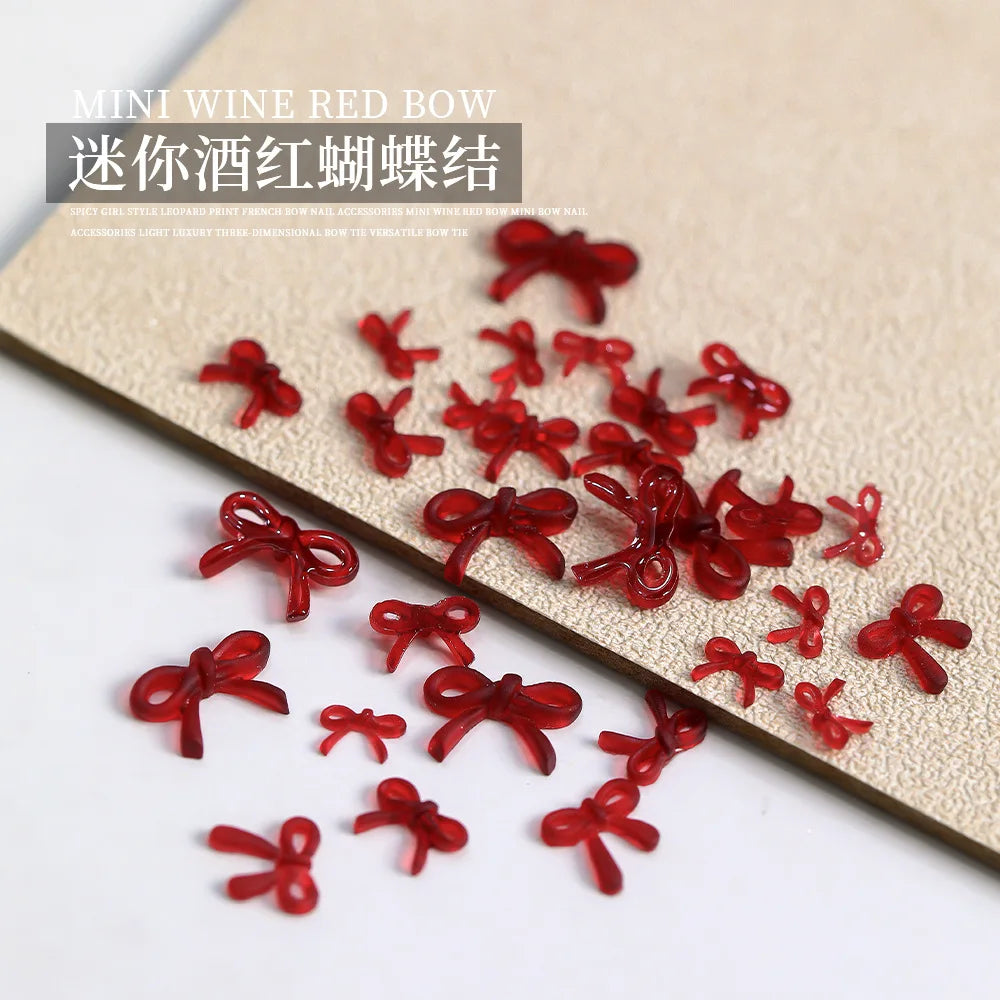 50 Butterfly Design On Nails | Bow Nail Art Decorations Parts Multi Colors | Bow Tie DIY Nail Art