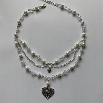 Butterfly Heart Necklace for Wome | Vintage Gothic Y2K Punk Double-layer Choker