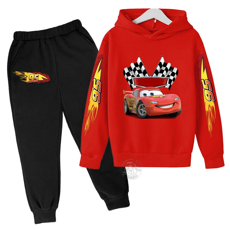Disney Lightning Back To school Outfits For Girls | Printed Hoodie+Pants Children's  Fashion Back to School Gift