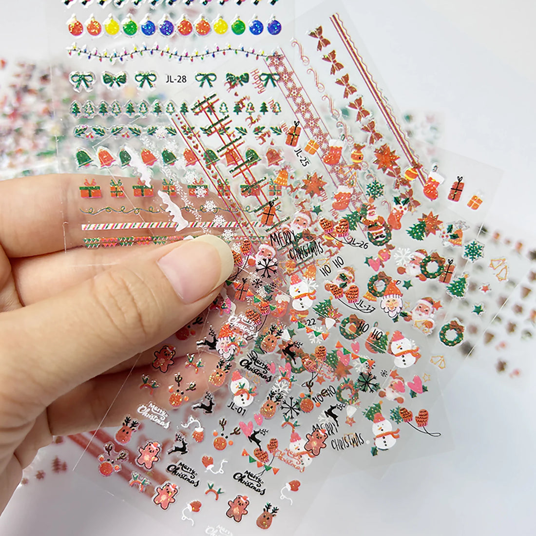 Christmas simple snowflake nail art  Stickers for Dating Daily Life Use