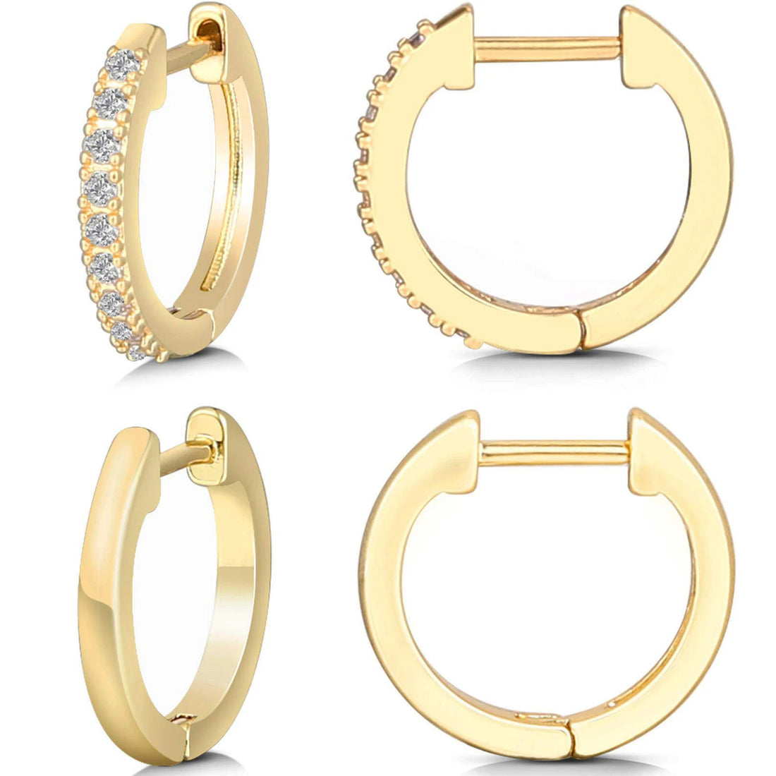 Shevalu 2 Pair Gold Hoop Earrings | Ear Piercing Earring Jewelry