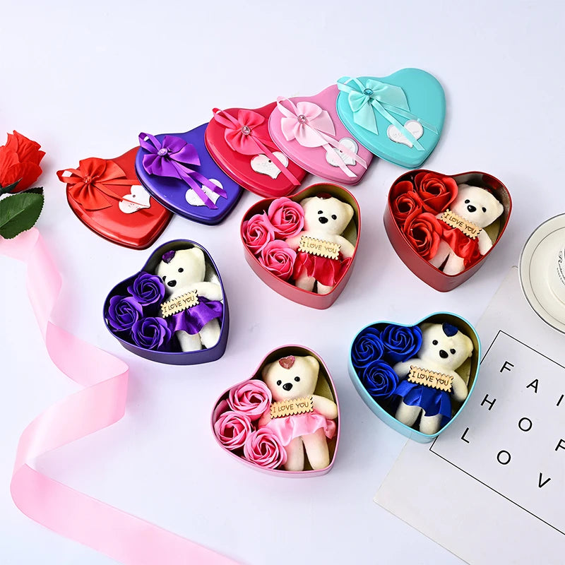 Valentine's Day Gift Box | Bear Soap Rose Love Gift Box Decoration Home Supplies