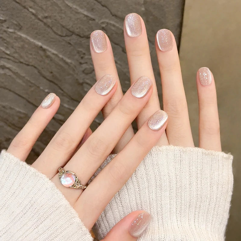 10 Cat Eye Nails Design | Simple Fashion Oval Press on Nails | Full Cover False Nails