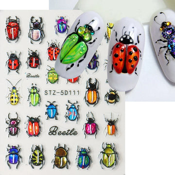5D Ladybug Nail Ideas | Decals Ladybug Glowworm Longicorn Jelly Nail Art Decorations