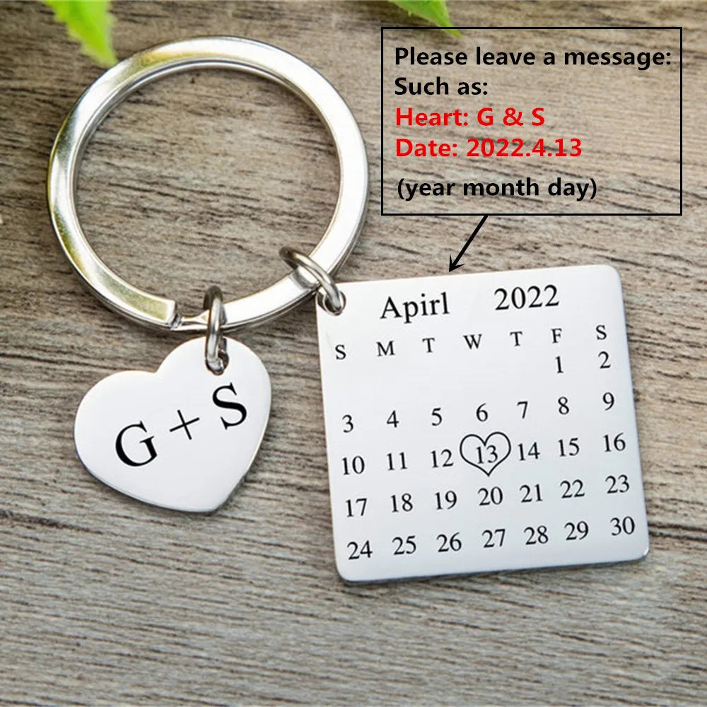Unique Personalized Gifts | Jewelry Calendar Keyring | Save The Date Key