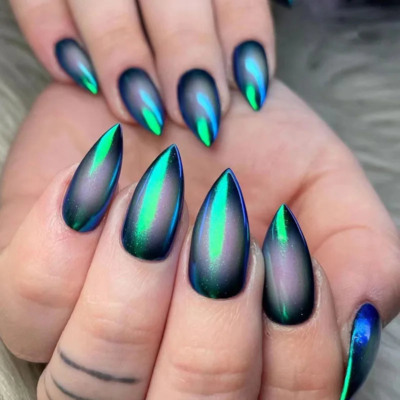 24pcs Wearable Full Cover Almond Nails Fake Nail