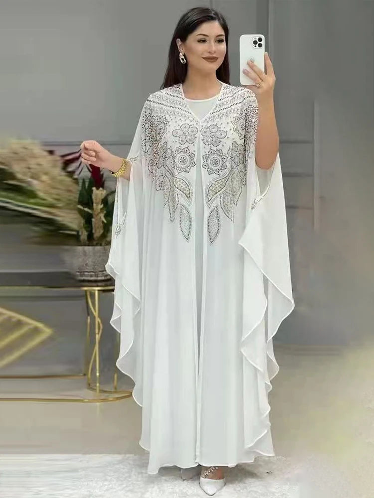 Abayas For Women | Chiffon Boubou Muslim Fashion Dress | Eid Occasions