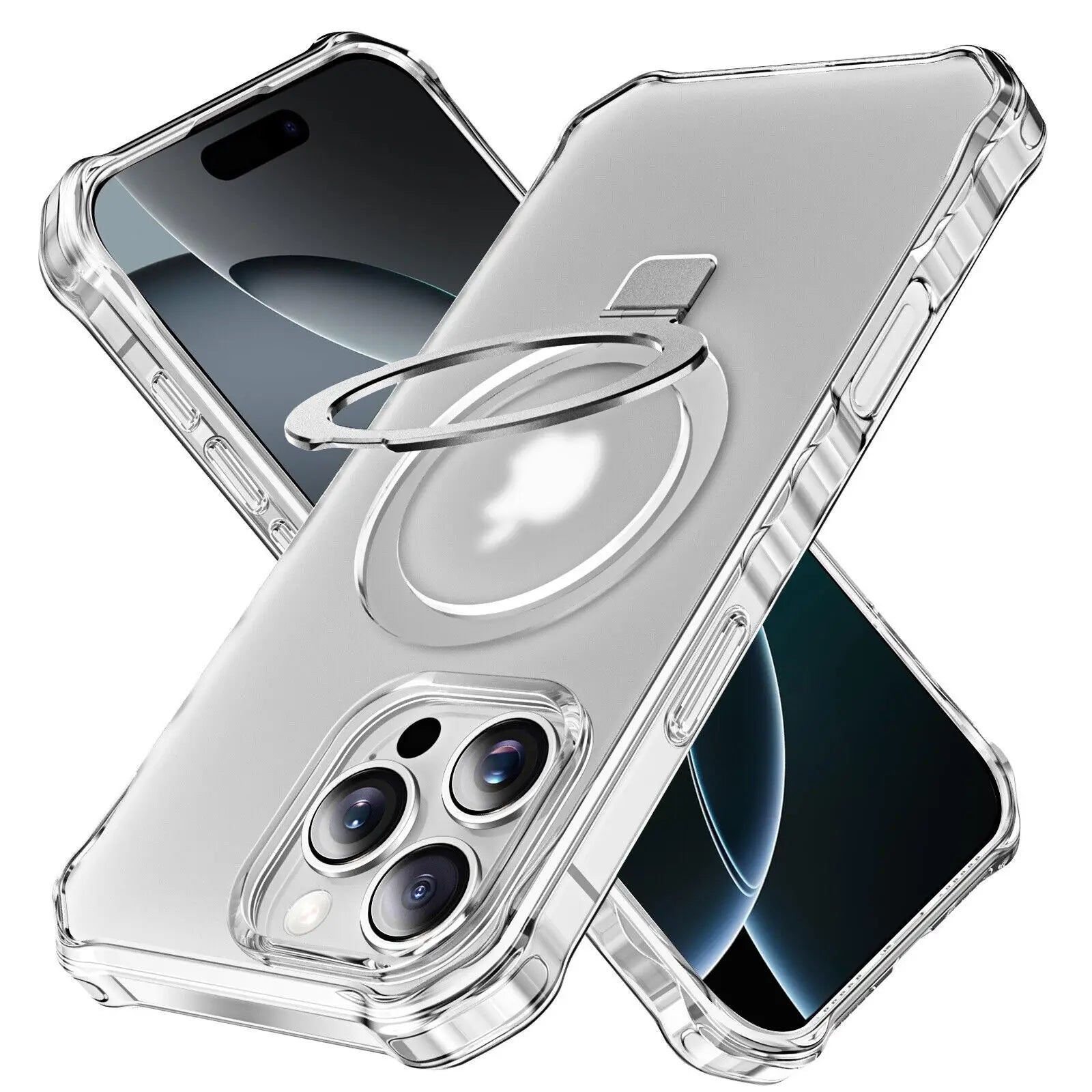 Magnetic Case for iPhone 16 Pro , Max | O-Ring Stand Mag-Safe Slim Cover