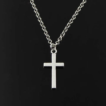 Silver Pendant Designs For Female | Simple Classic Fashion Double Sided Cross Antique Long Chain Necklaces